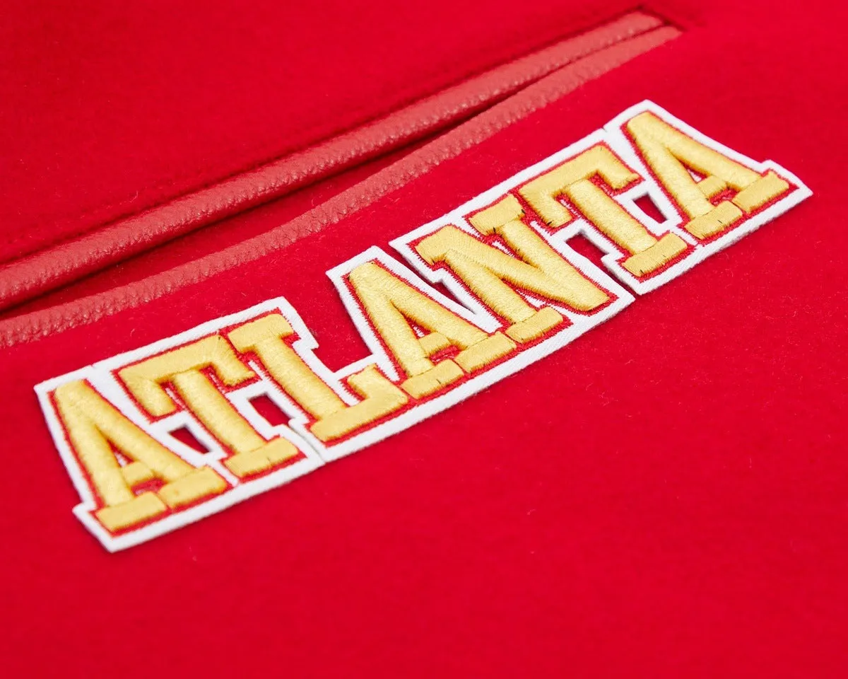 NBA ATLANTA HAWKS CLASSIC WOOL MEN'S VARSITY JACKET (RED)
