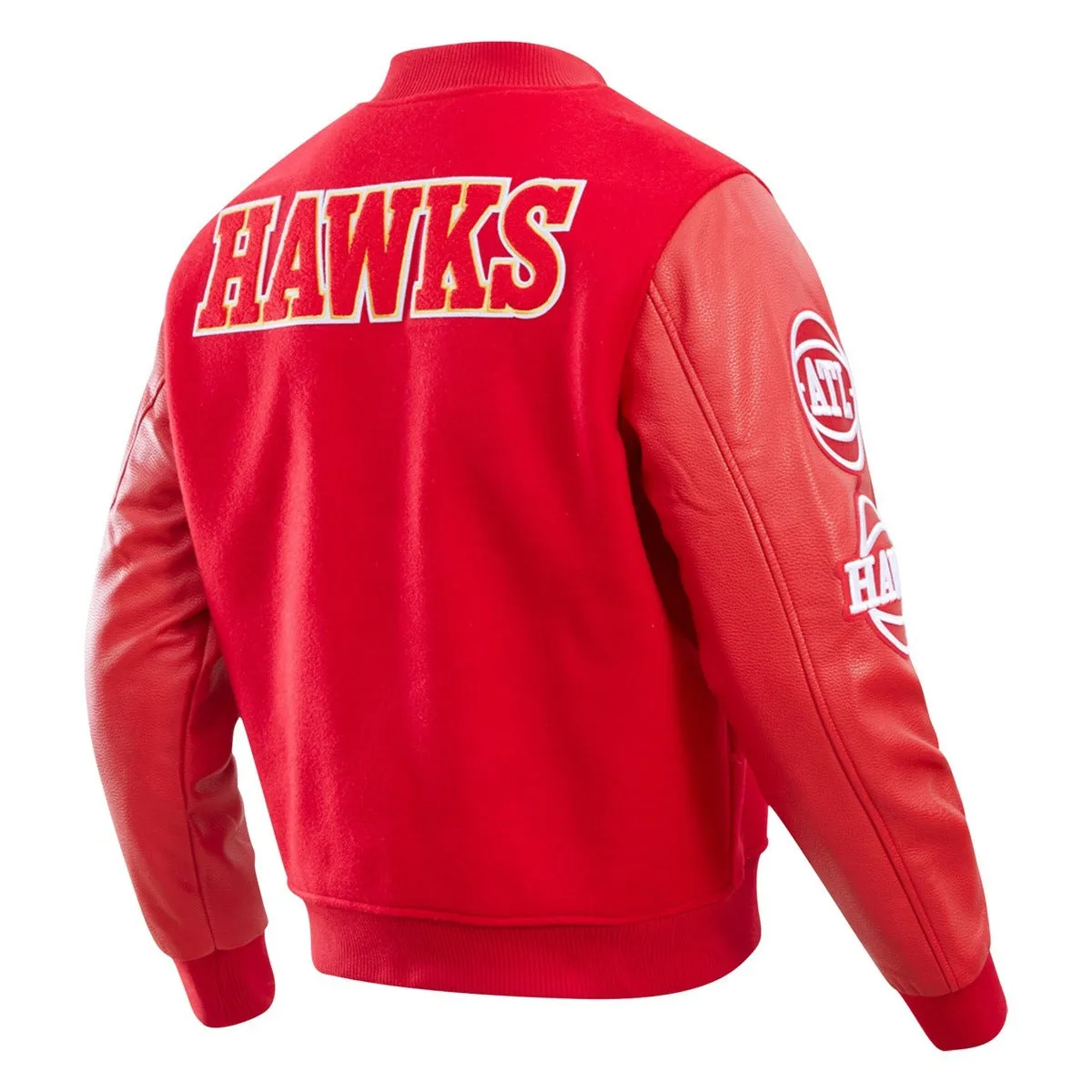 NBA ATLANTA HAWKS CLASSIC WOOL MEN'S VARSITY JACKET (RED)