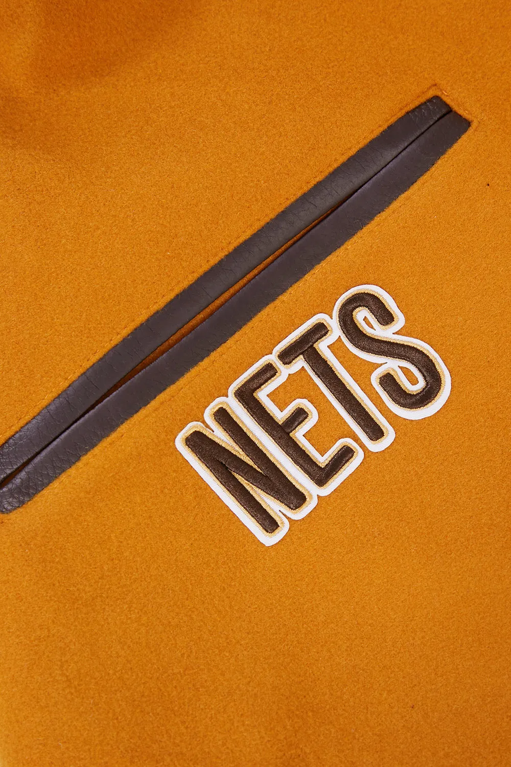 NBA BROOKLYN NETS CLASSIC WOOL MEN'S VARSITY JACKET (BROWN)
