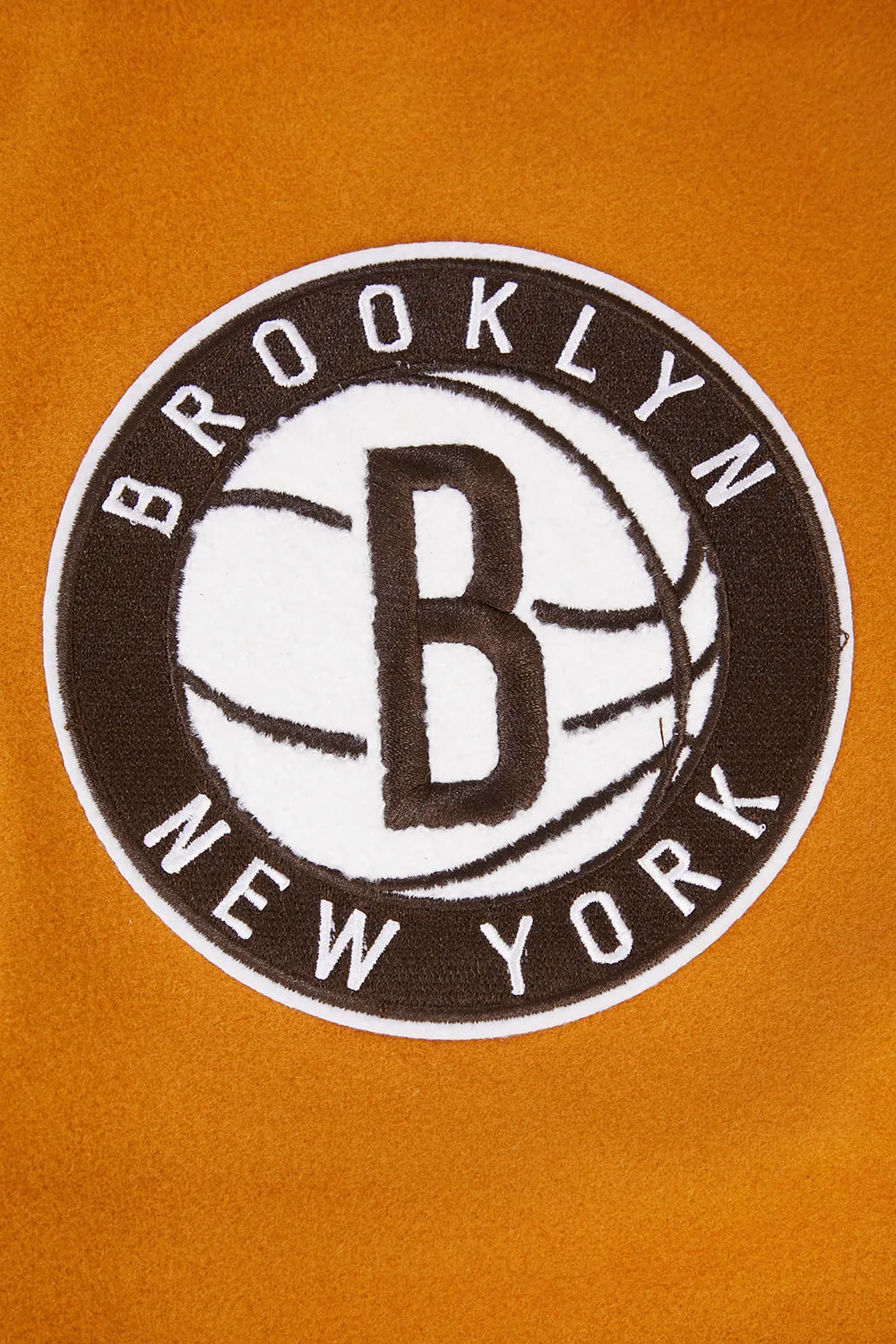 NBA BROOKLYN NETS CLASSIC WOOL MEN'S VARSITY JACKET (BROWN)