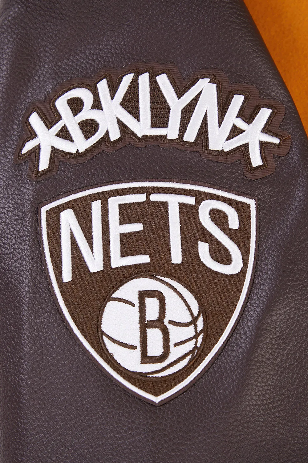 NBA BROOKLYN NETS CLASSIC WOOL MEN'S VARSITY JACKET (BROWN)