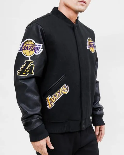 NBA LOS ANGELES LAKERS CLASSIC WOOL MEN'S VARSITY JACKET (BLACK)