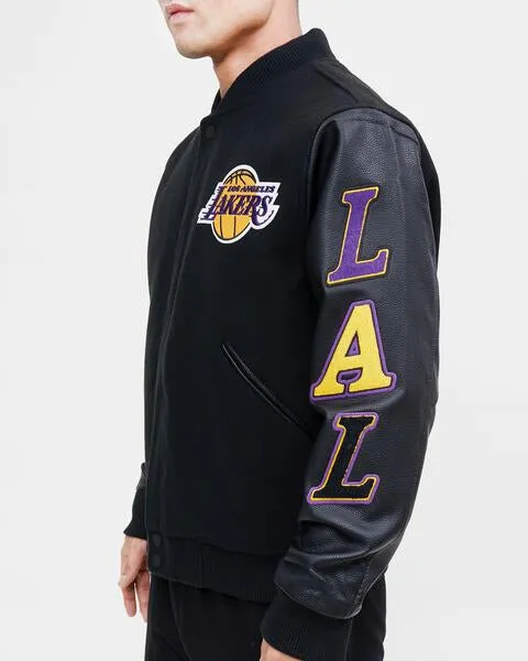 NBA LOS ANGELES LAKERS CLASSIC WOOL MEN'S VARSITY JACKET (BLACK)