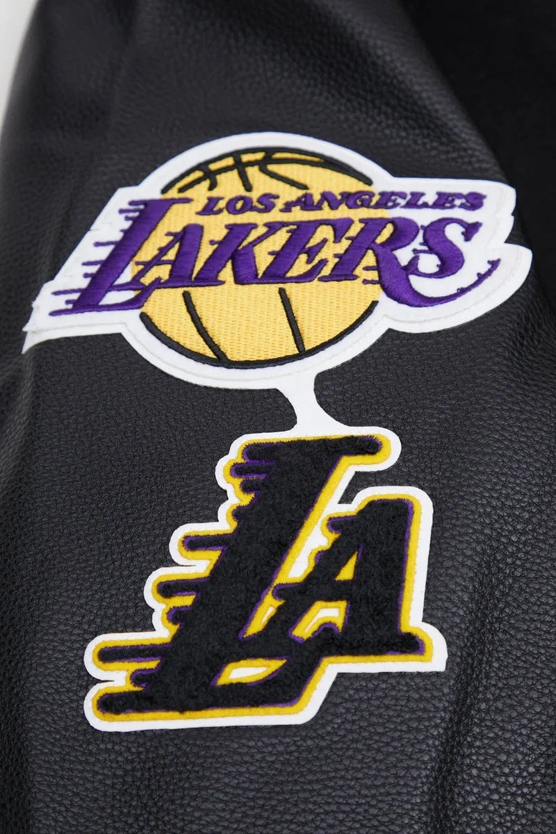 NBA LOS ANGELES LAKERS CLASSIC WOOL MEN'S VARSITY JACKET (BLACK)