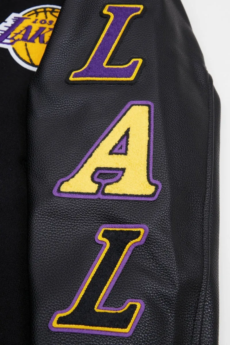 NBA LOS ANGELES LAKERS CLASSIC WOOL MEN'S VARSITY JACKET (BLACK)