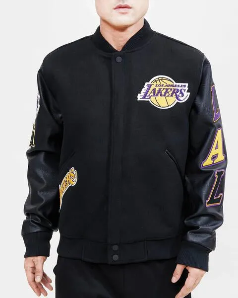 NBA LOS ANGELES LAKERS CLASSIC WOOL MEN'S VARSITY JACKET (BLACK)
