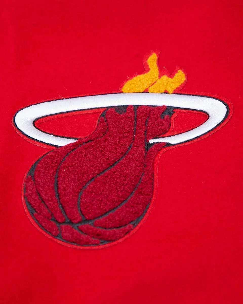 NBA MIAMI HEAT CLASSIC WOOL MEN'S VARSITY JACKET (RED/BLACK)