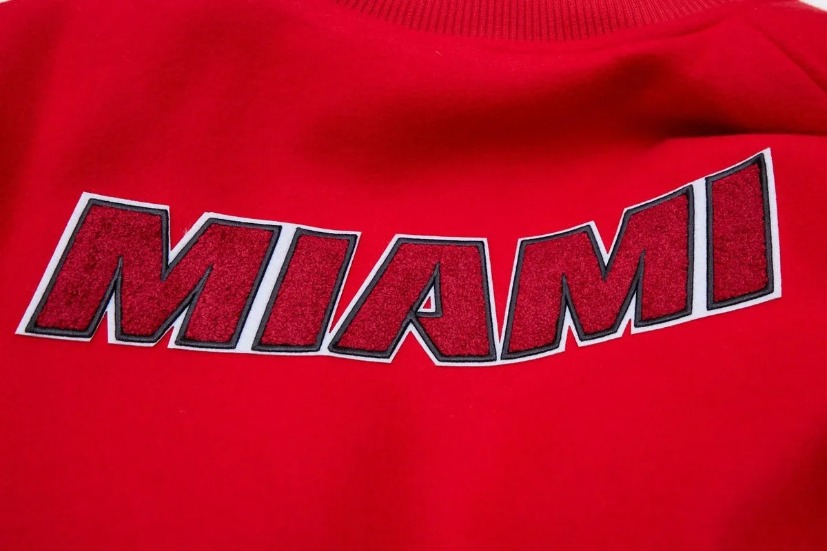 NBA MIAMI HEAT CLASSIC WOOL MEN'S VARSITY JACKET (RED/BLACK)
