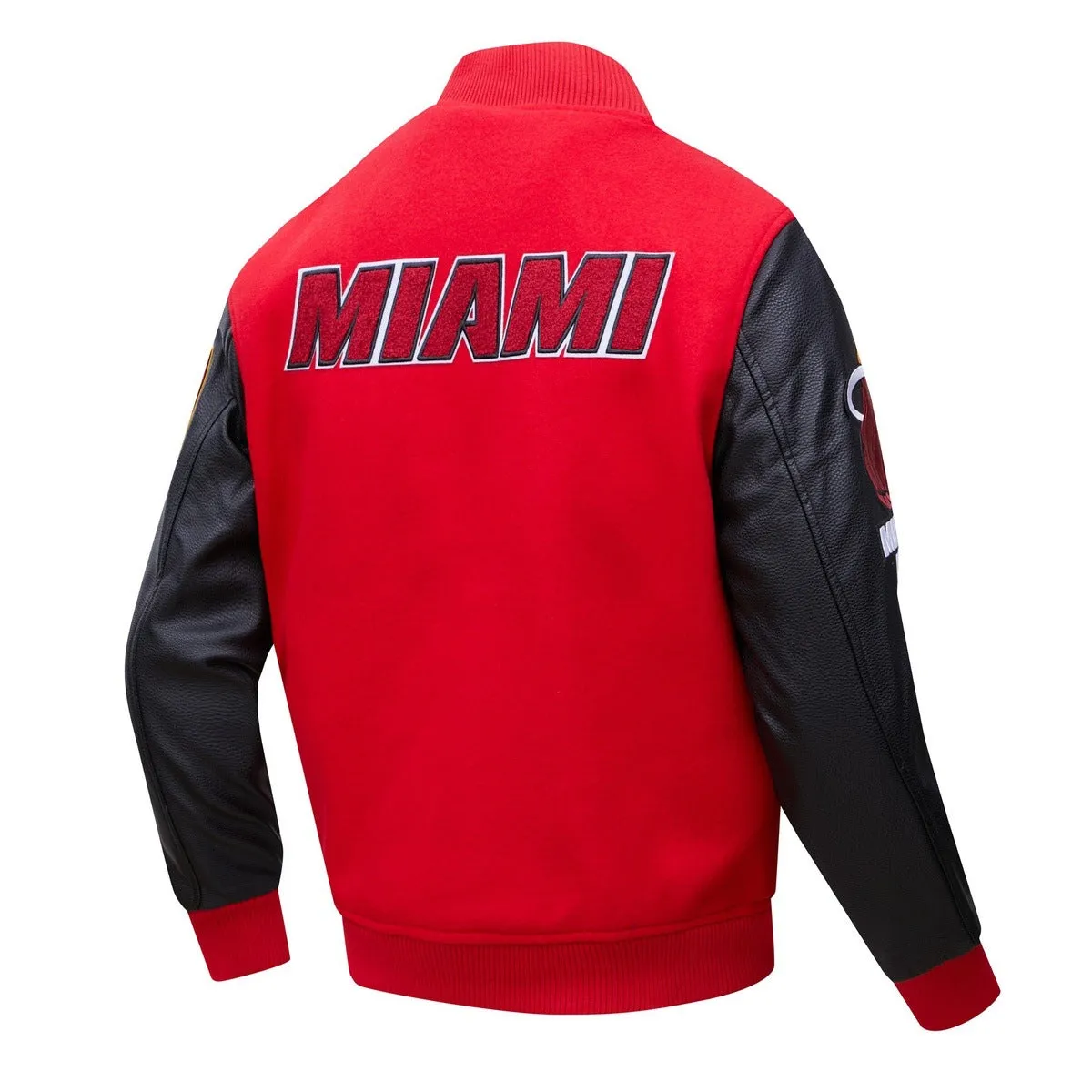 NBA MIAMI HEAT CLASSIC WOOL MEN'S VARSITY JACKET (RED/BLACK)