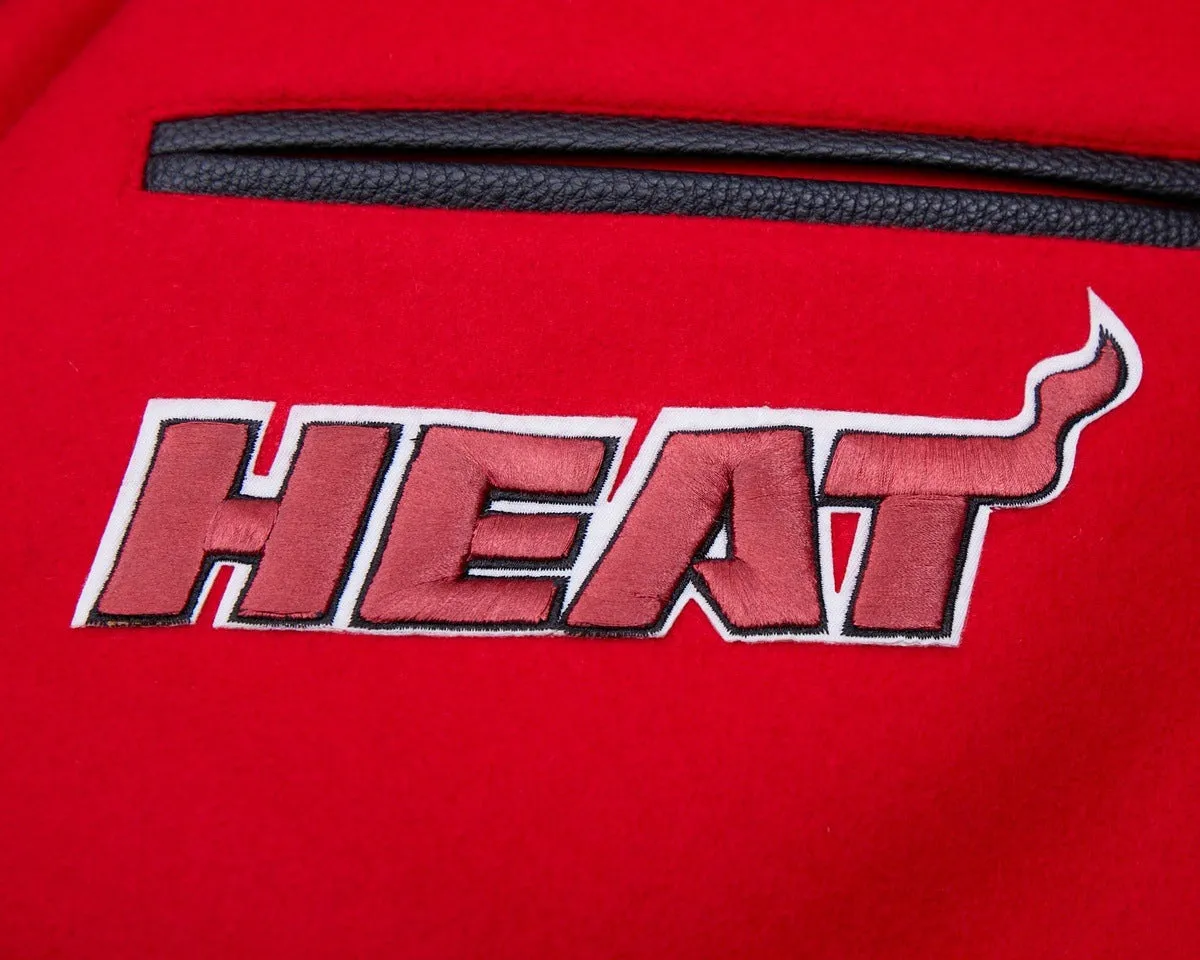 NBA MIAMI HEAT CLASSIC WOOL MEN'S VARSITY JACKET (RED/BLACK)