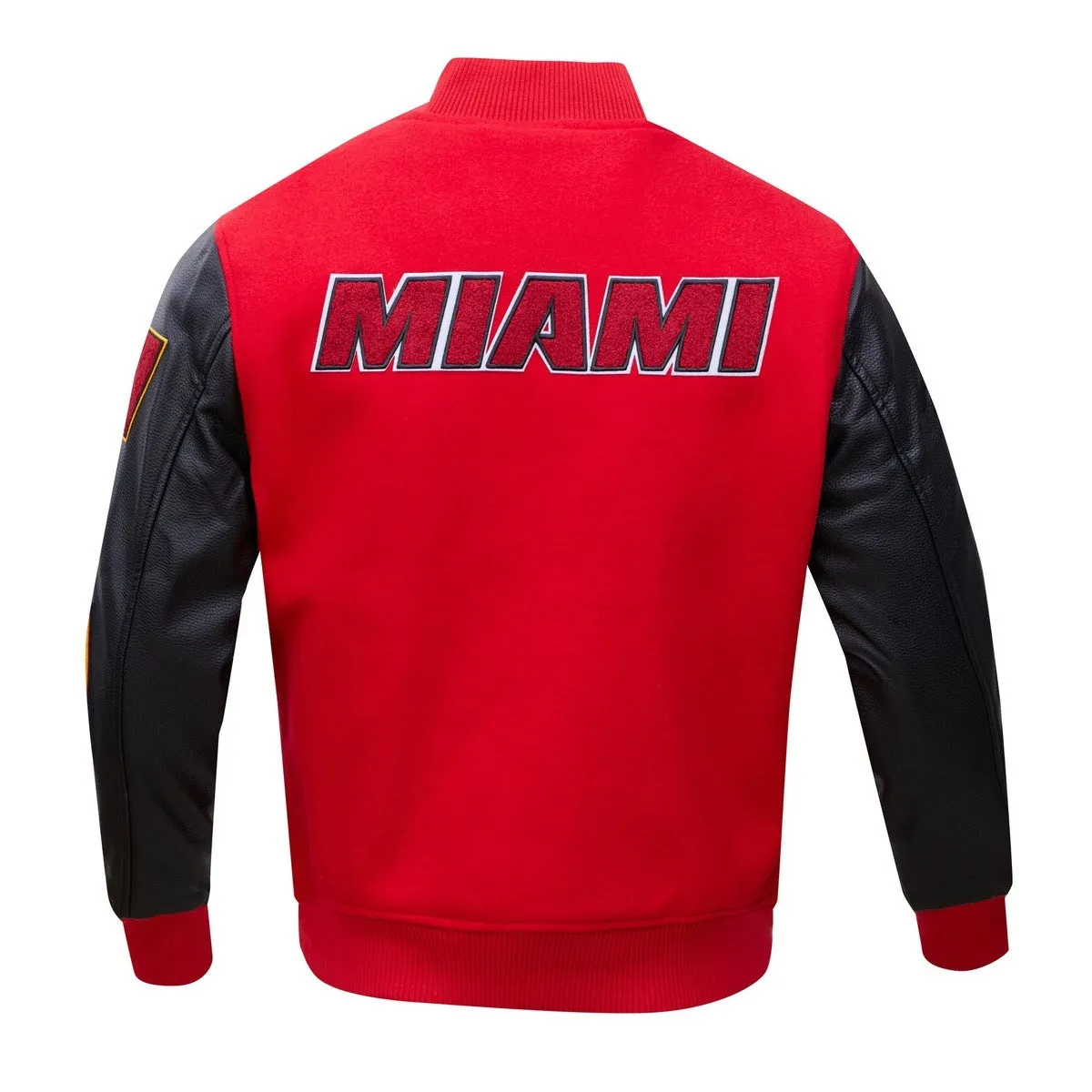 NBA MIAMI HEAT CLASSIC WOOL MEN'S VARSITY JACKET (RED/BLACK)