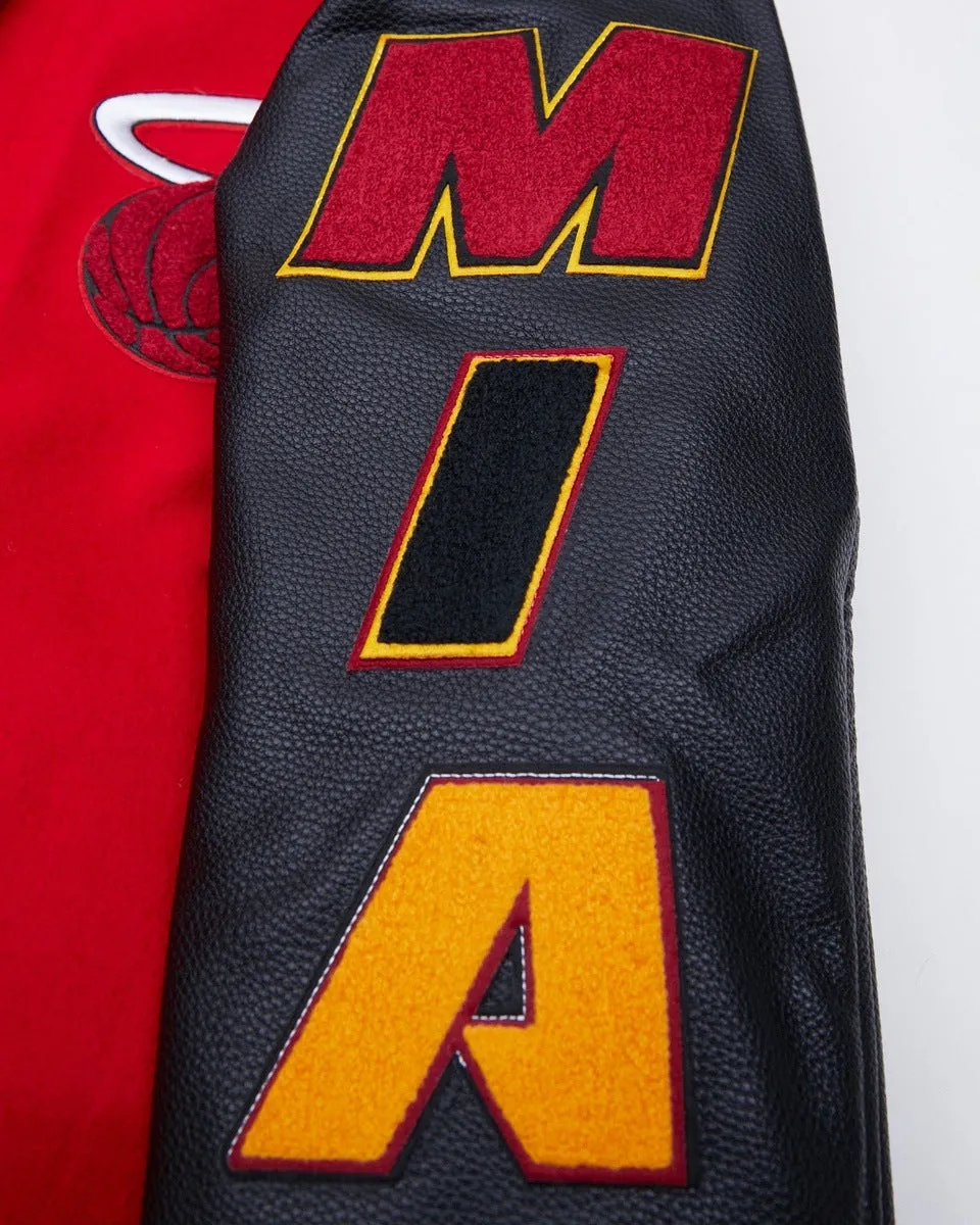 NBA MIAMI HEAT CLASSIC WOOL MEN'S VARSITY JACKET (RED/BLACK)