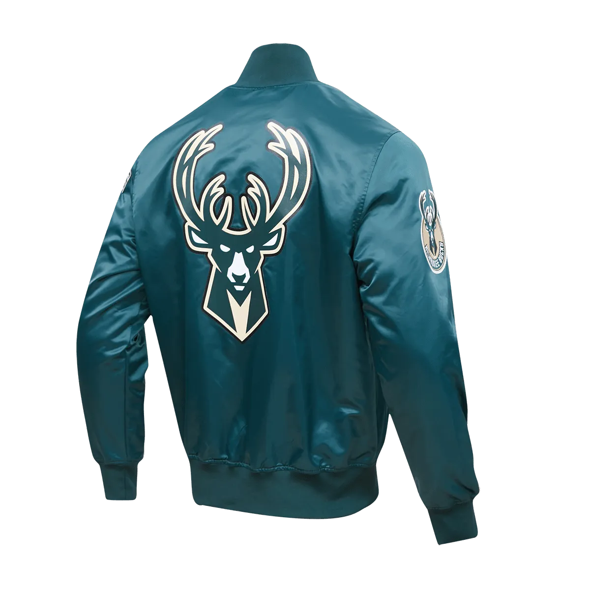 NBA MILWAUKEE BUCKS BIG LOGO MEN'S SATIN JACKET (FOR)
