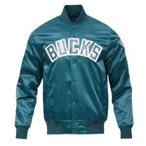 NBA MILWAUKEE BUCKS BIG LOGO MEN'S SATIN JACKET (FOR)