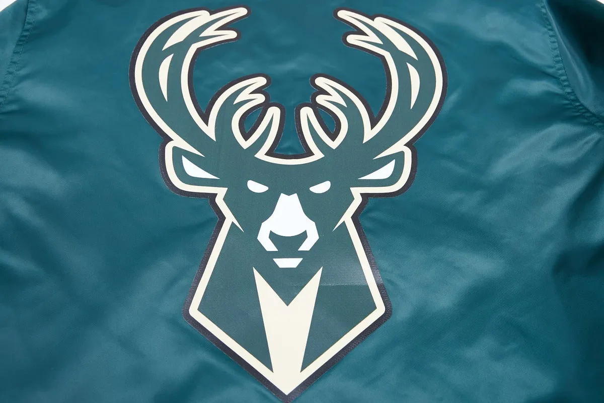NBA MILWAUKEE BUCKS BIG LOGO MEN'S SATIN JACKET (FOR)
