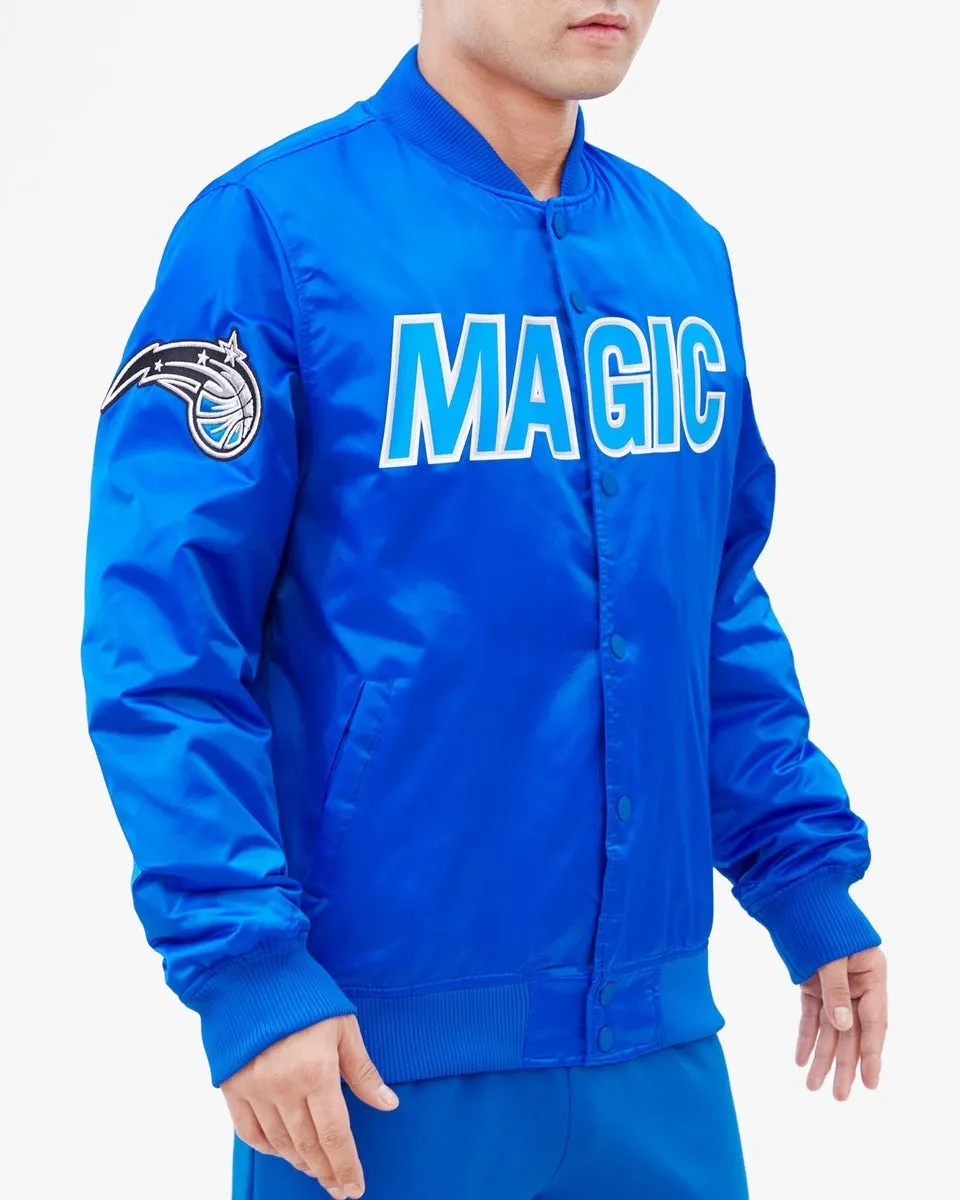 NBA ORLANDO MAGIC BIG LOGO MEN'S SATIN JACKET (ROYAL BLUE)