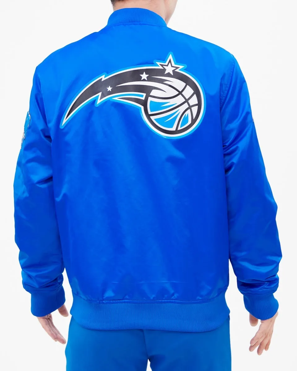 NBA ORLANDO MAGIC BIG LOGO MEN'S SATIN JACKET (ROYAL BLUE)