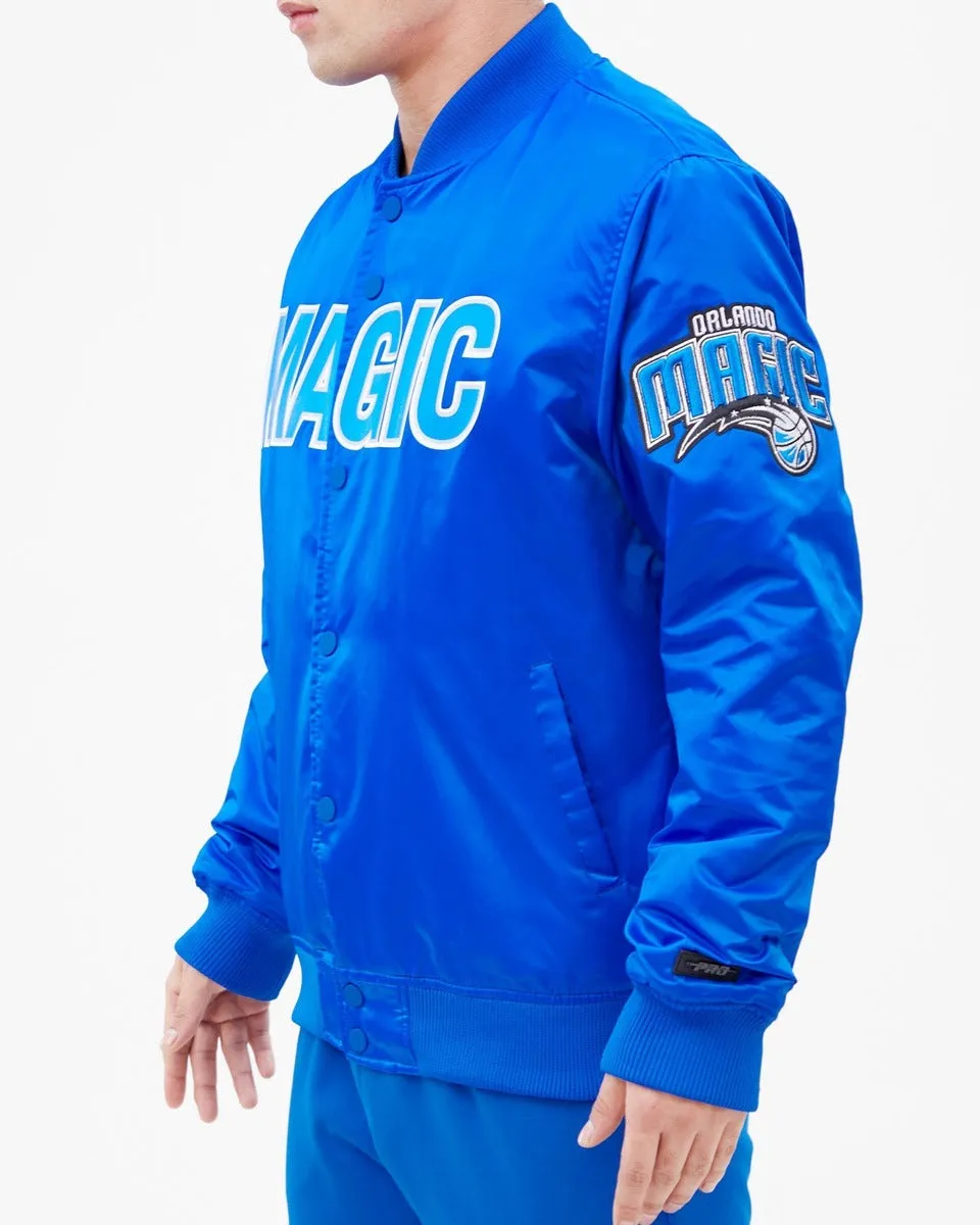 NBA ORLANDO MAGIC BIG LOGO MEN'S SATIN JACKET (ROYAL BLUE)
