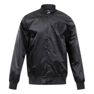 NFL LOS ANGELES RAMS TRIPLE BLACK MEN'S SATIN JACKET (TRIPLE BLACK)