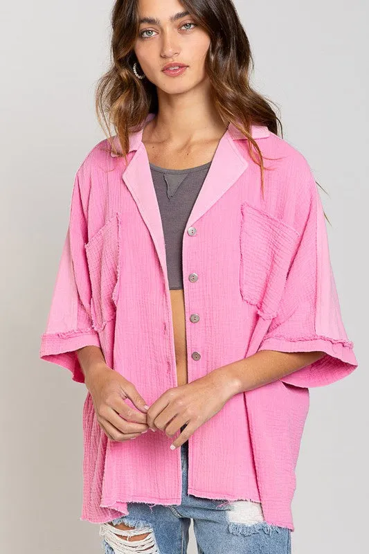 Now and Always Oversized Button Down