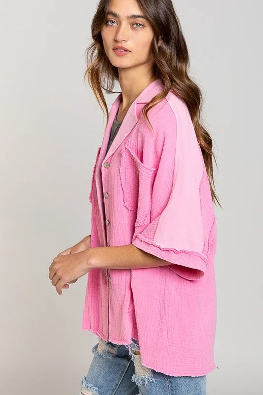 Now and Always Oversized Button Down
