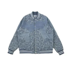 Paisley Etched Denim Jacket