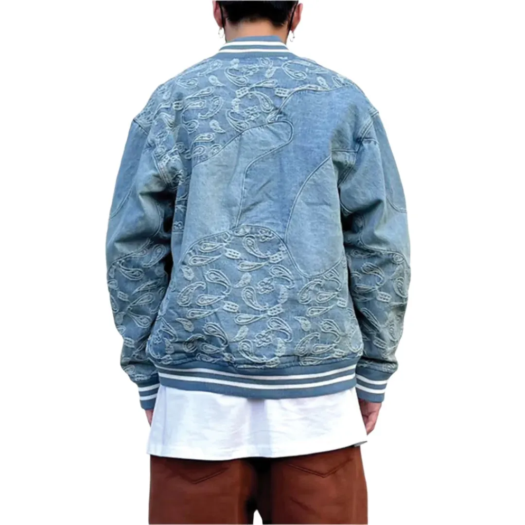 Paisley Etched Denim Jacket
