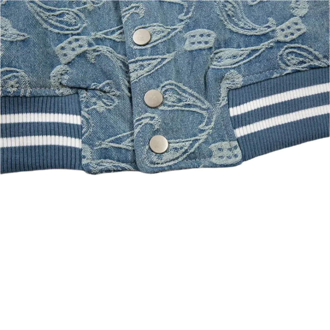 Paisley Etched Denim Jacket