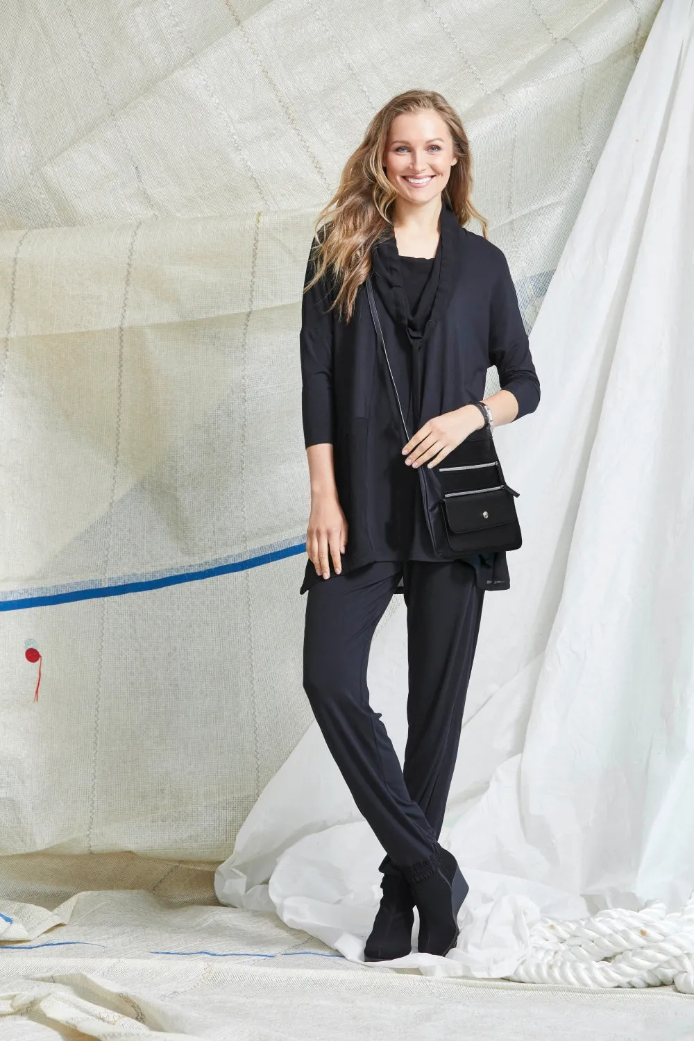 Paula Ryan Soft Cowl Neck Panelled Sweater