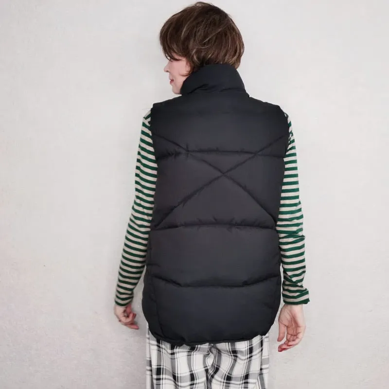 Plus size Winter Down Puffer Vest Women Casual All-match Sleeveless jacket Winter Long Bodywarm waistcoat Winter Sleeveless