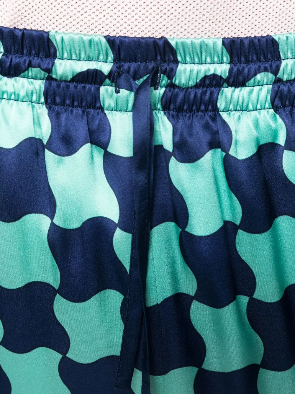 Pool Tile-print silk shorts
