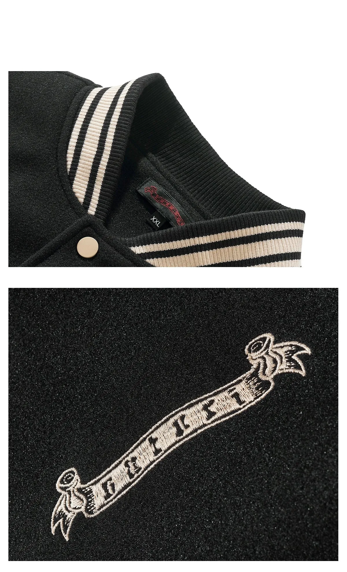 Premium dragon tattoo embroidery baseball jacket