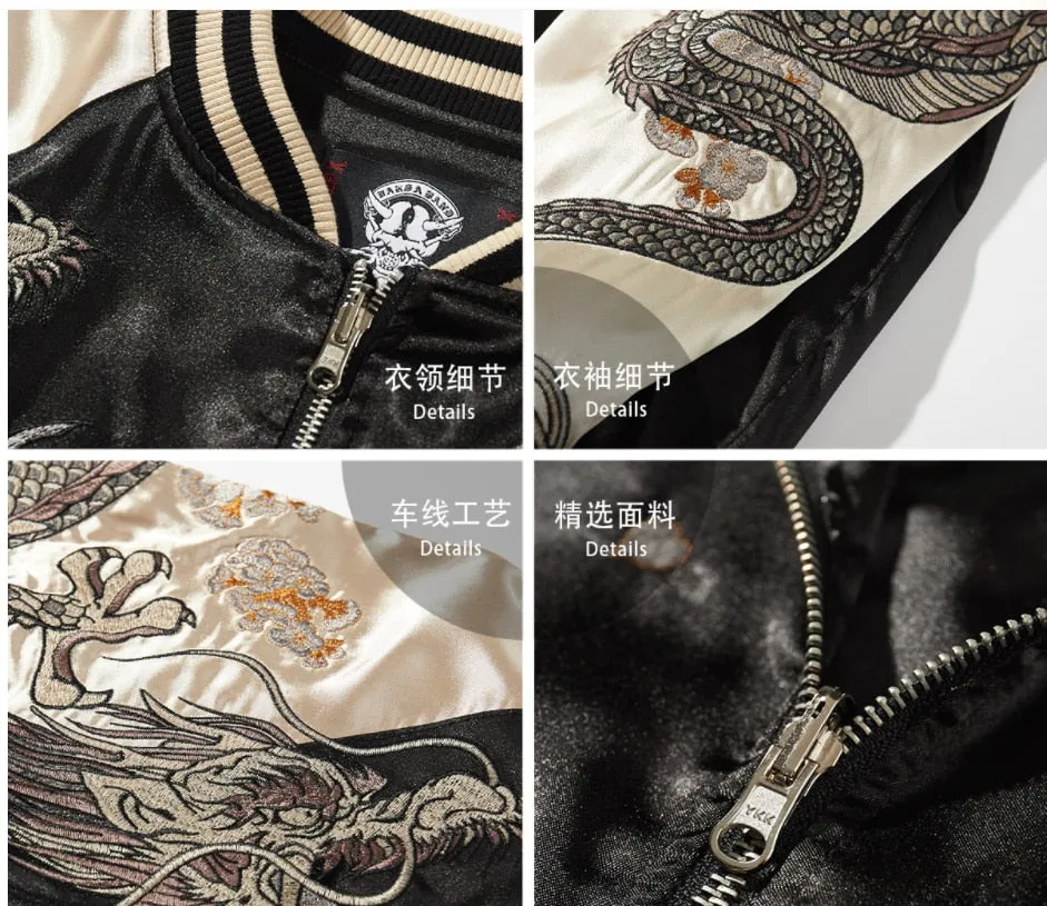 Premium embroidery dragon sleeve sukajan