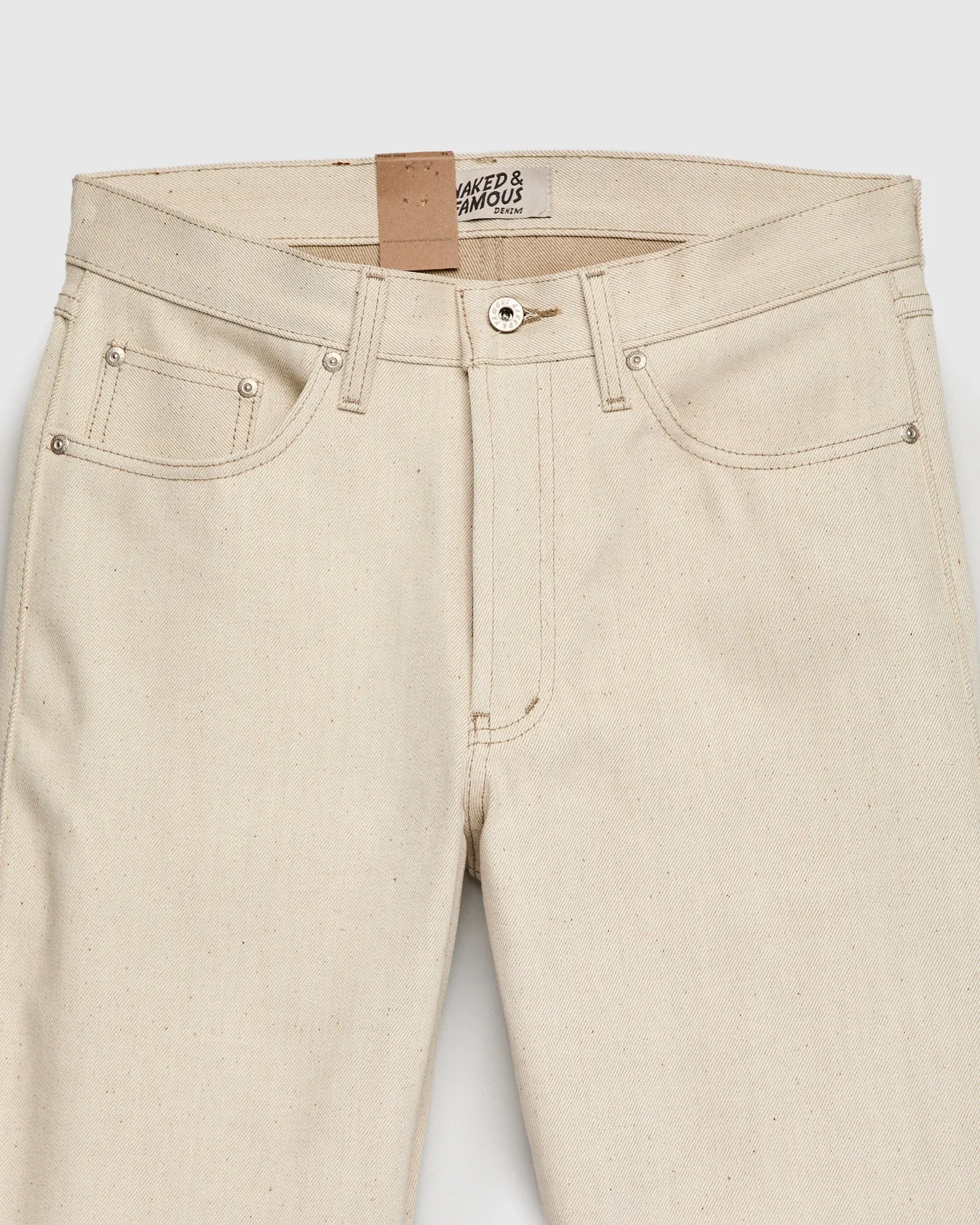 "All Natural Foxfibre" 13.6oz Ecru Selvedge Denim - True Guy Fit