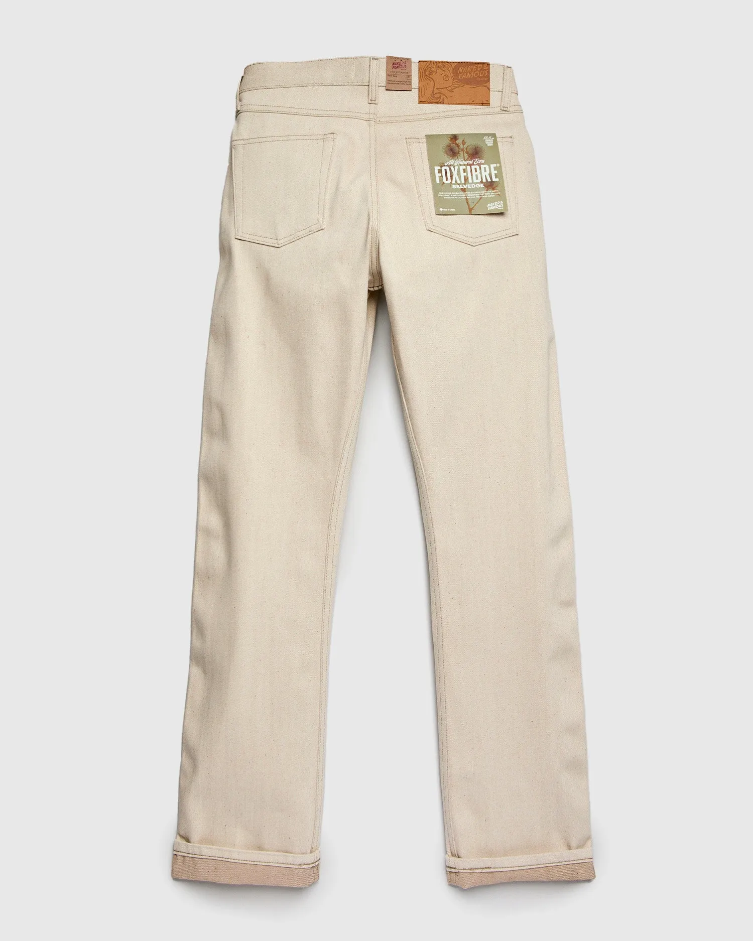 "All Natural Foxfibre" 13.6oz Ecru Selvedge Denim - True Guy Fit