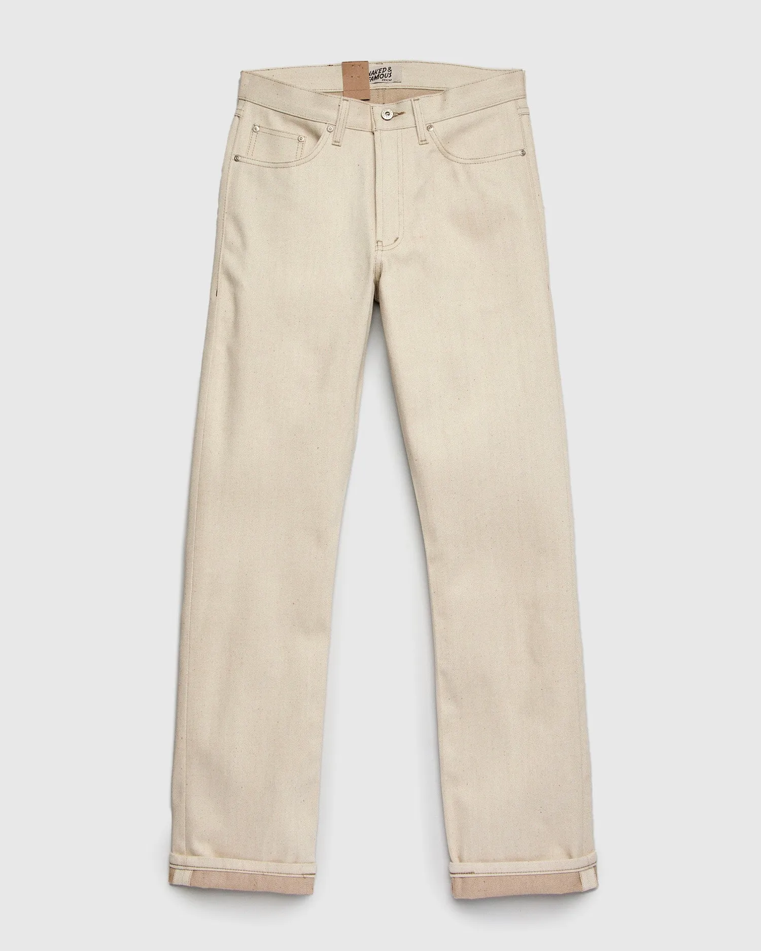 "All Natural Foxfibre" 13.6oz Ecru Selvedge Denim - True Guy Fit