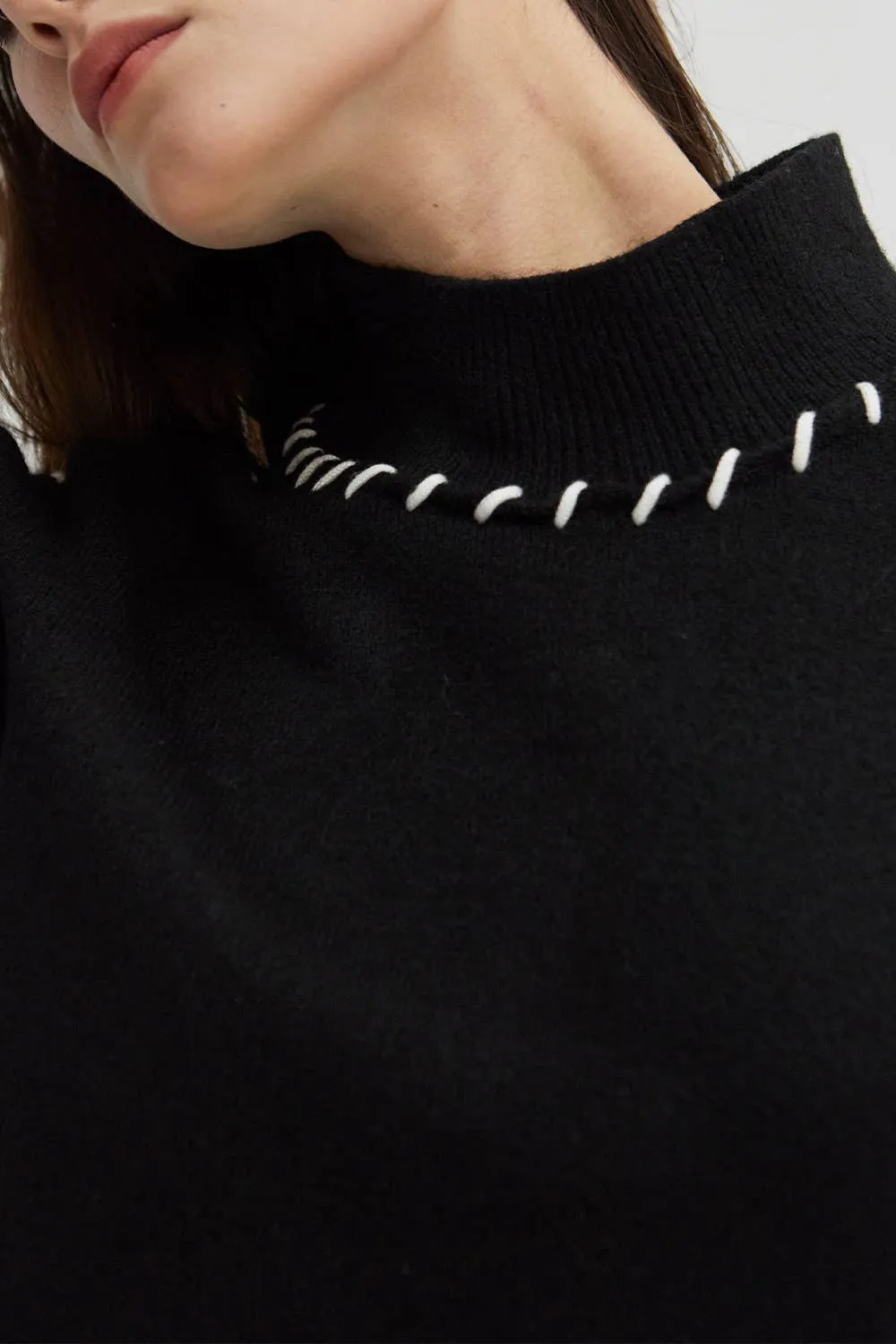 Rowan Contrast Stitch Sweater Top By Crescent