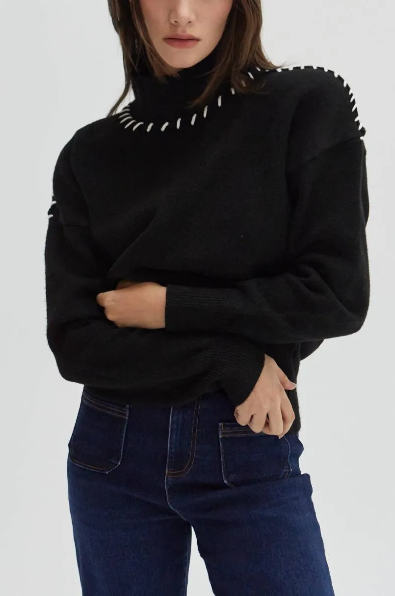 Rowan Contrast Stitch Sweater Top By Crescent