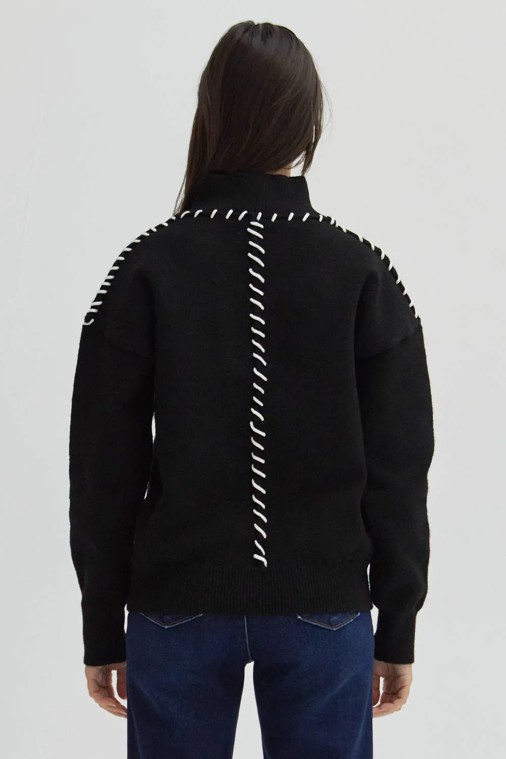 Rowan Contrast Stitch Sweater Top By Crescent