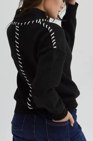 Rowan Contrast Stitch Sweater Top By Crescent