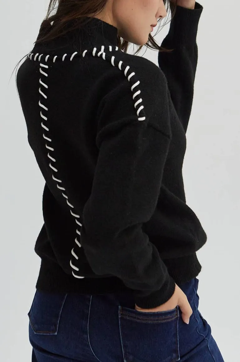Rowan Contrast Stitch Sweater Top By Crescent