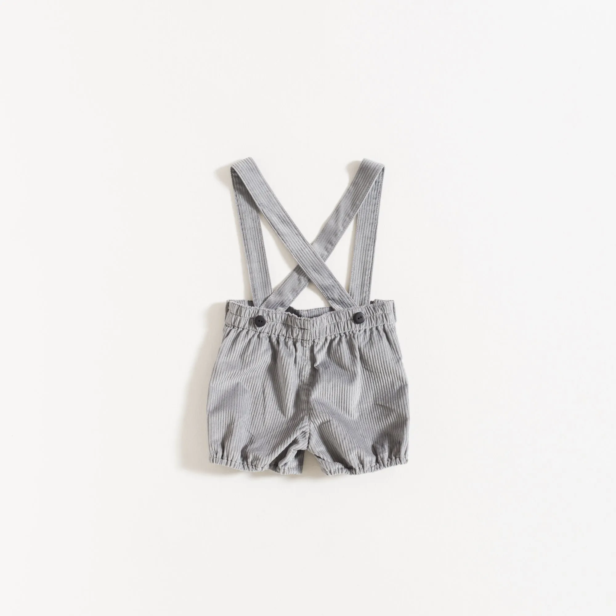 SHORTS W/ STRAPS GREY CORDUROY