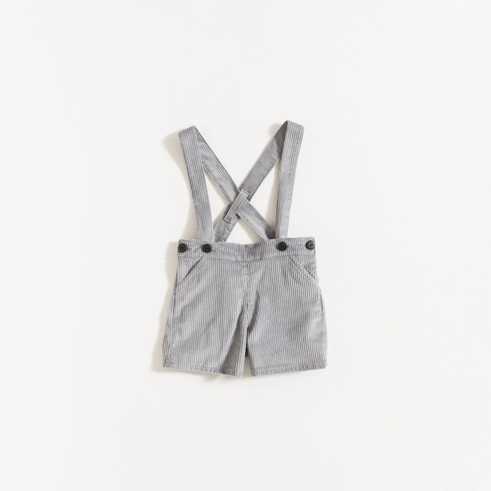 SHORTS W/ STRAPS GREY CORDUROY