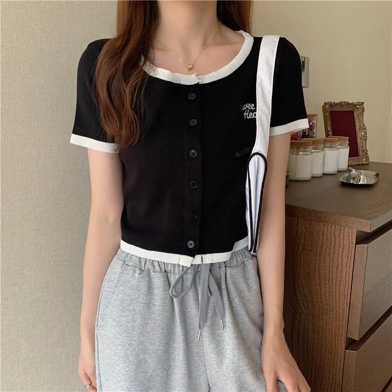 Silk Sweater Women Thin Summer Slim Look Short Sleeve T-Shirt Matching Cardigan Tops Outerwear
