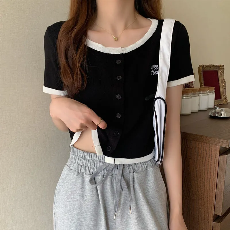 Silk Sweater Women Thin Summer Slim Look Short Sleeve T-Shirt Matching Cardigan Tops Outerwear