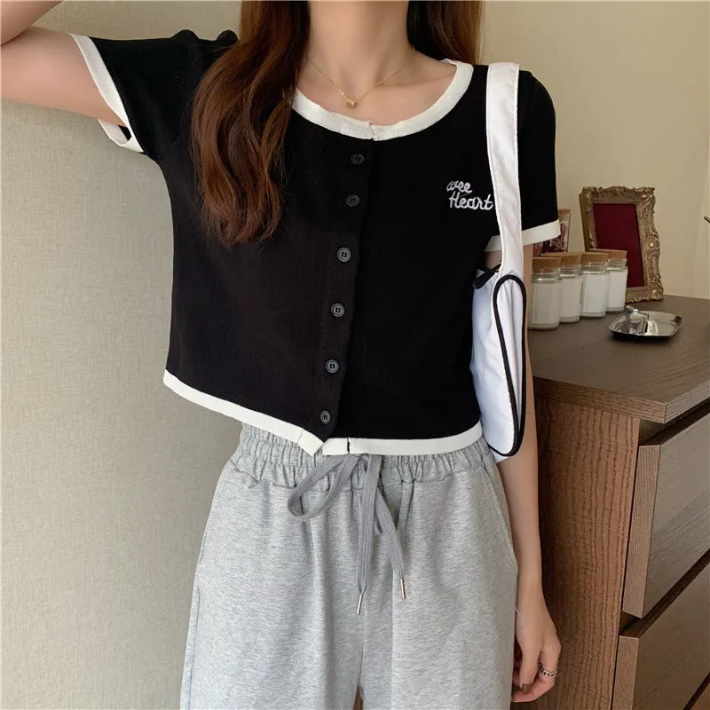Silk Sweater Women Thin Summer Slim Look Short Sleeve T-Shirt Matching Cardigan Tops Outerwear