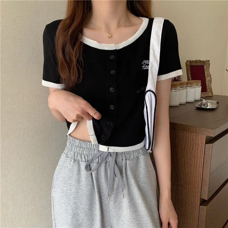 Silk Sweater Women Thin Summer Slim Look Short Sleeve T-Shirt Matching Cardigan Tops Outerwear