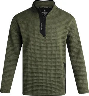Spyder Mens Quarter Zip Pullover Sweatshirt - Grid Fleece Sweater Workout Shirts for Men - Quarter Zip Pullover Men Apparel