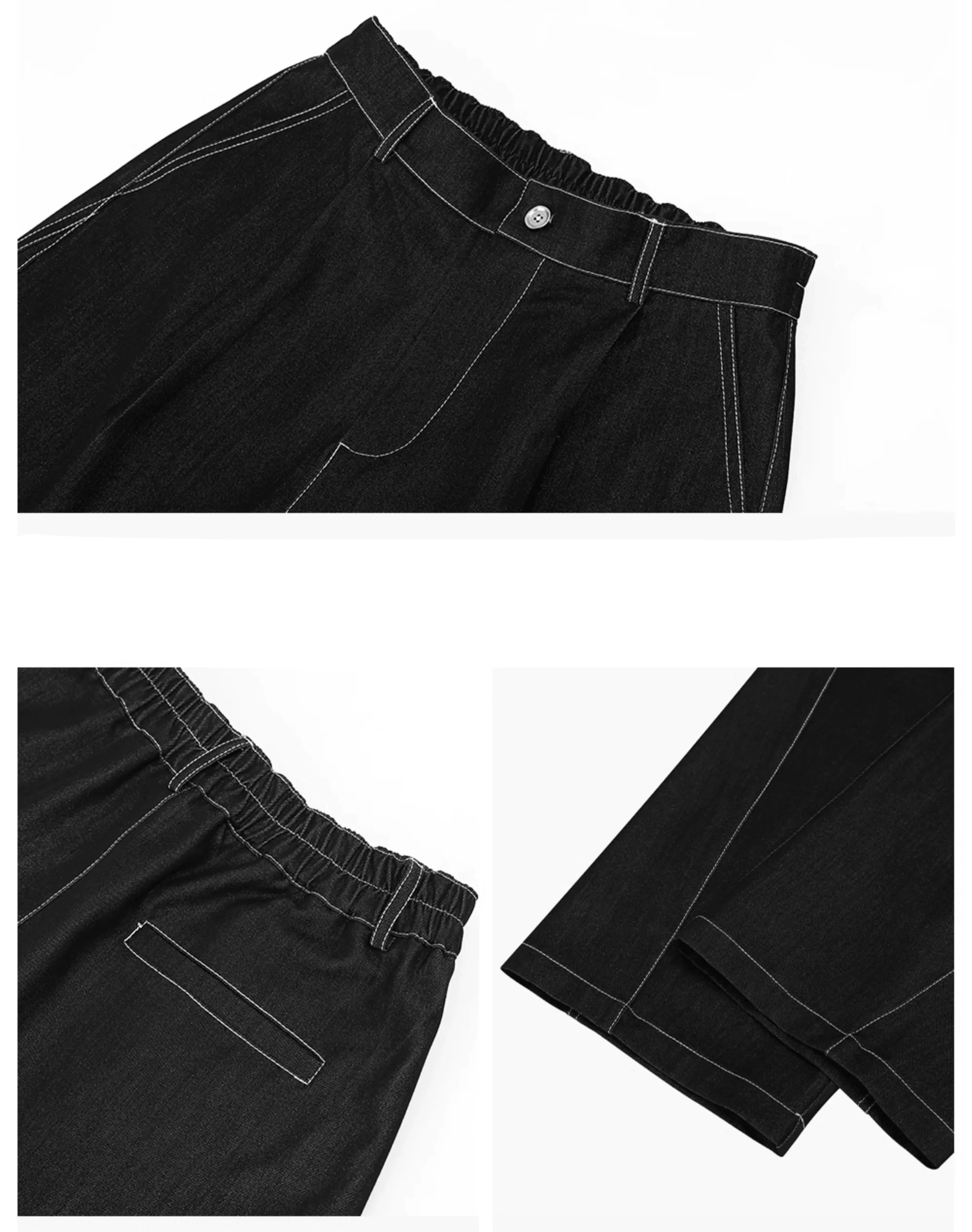 Straight Fit Ice Silk Casual Pants