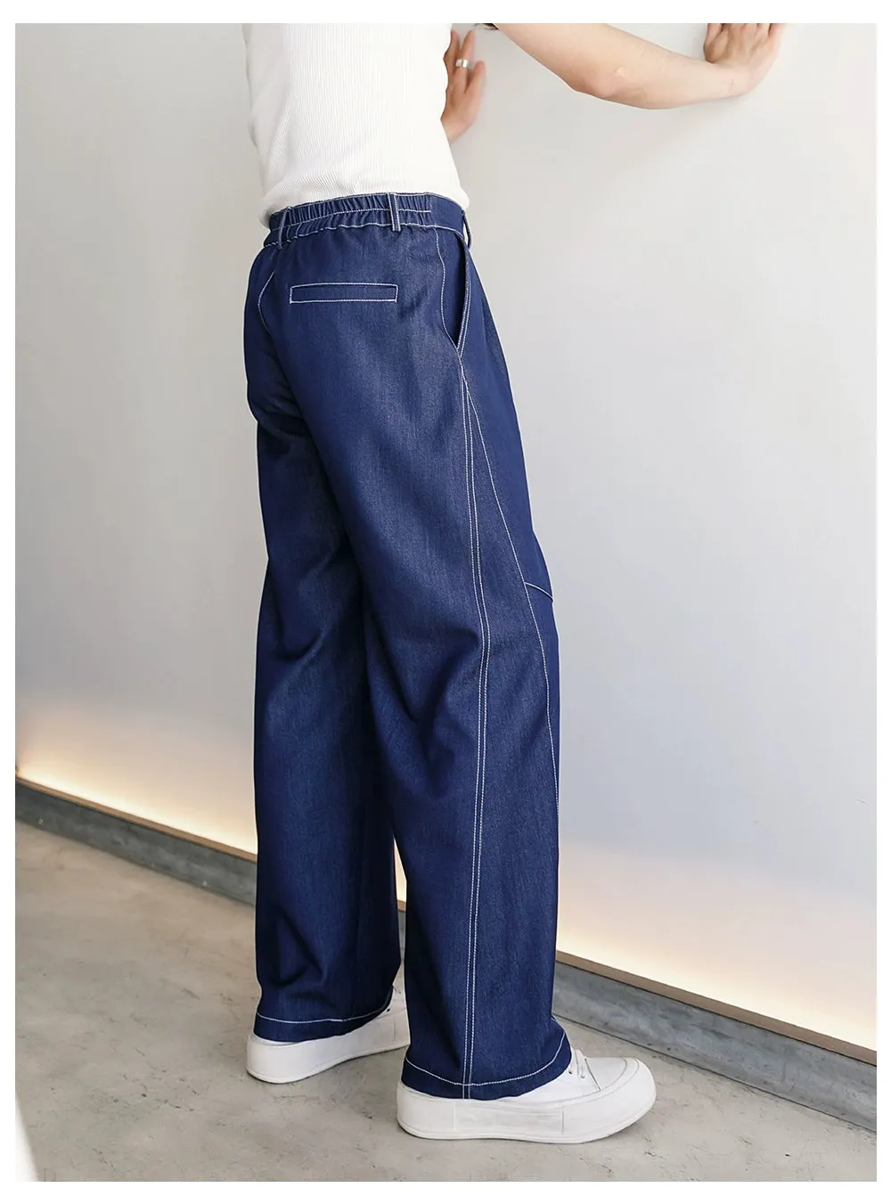 Straight Fit Ice Silk Casual Pants